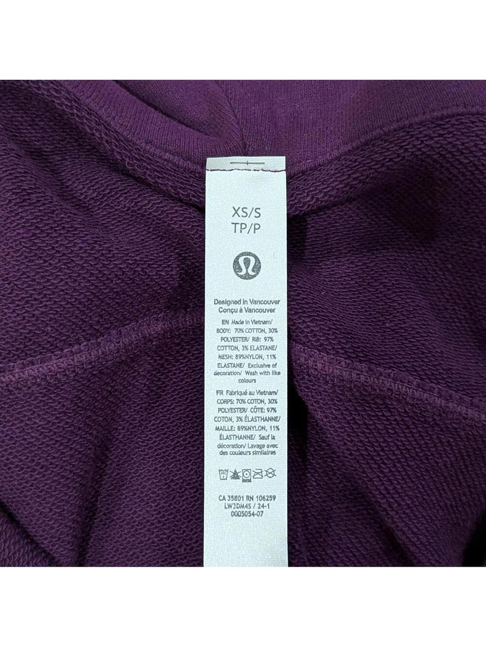 Lululemon Scuba Oversized 1/2 Zip Hoodie XS/S Dramatic Magenta Half Zip - Picture 7 of 9